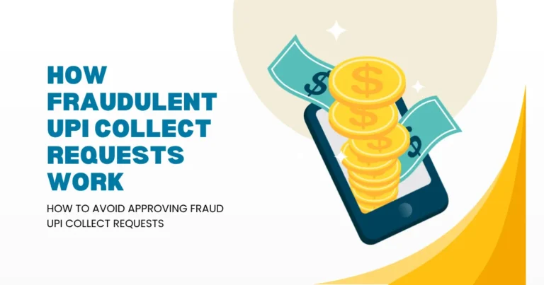 Diagram explaining how a fraudulent UPI collect request scam works