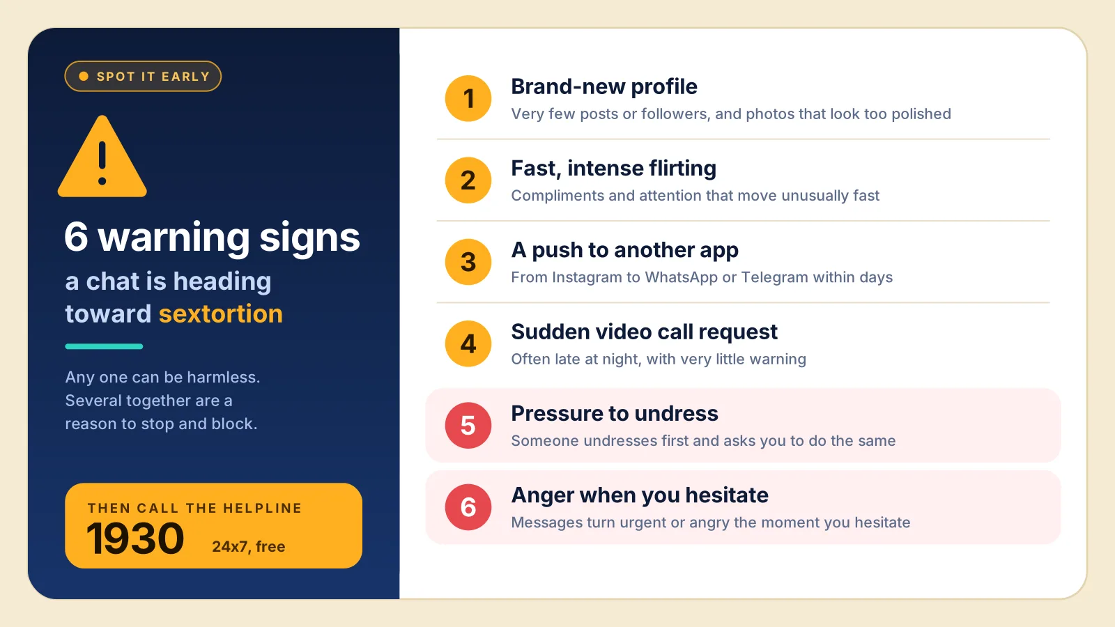 Sextortion warning signs